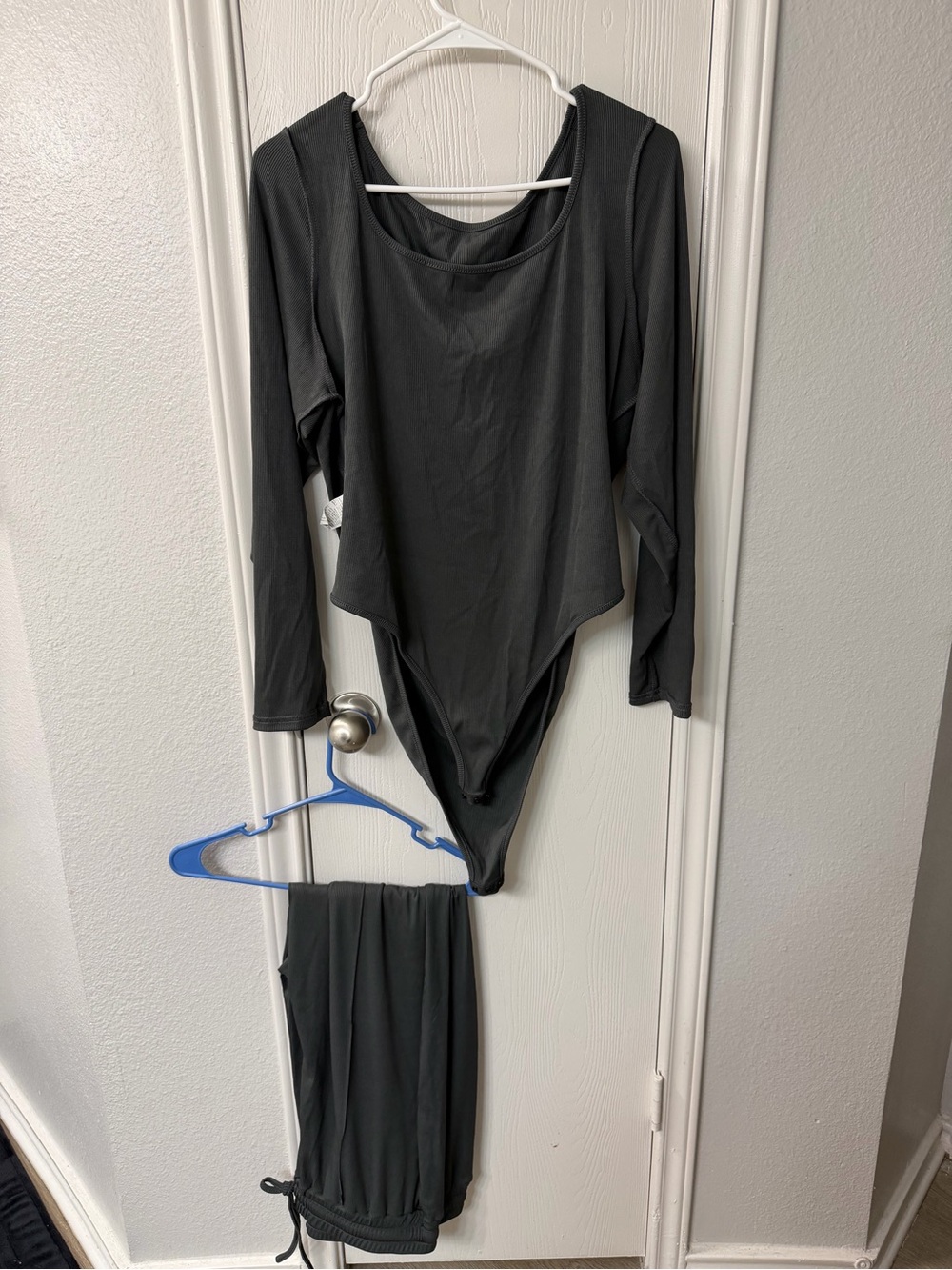 Black Long Sleeve Bodysuit Set Like New